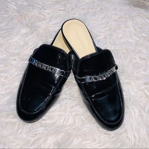 MARC FISHER Patent Leather Flat Slide Slip On Shoe